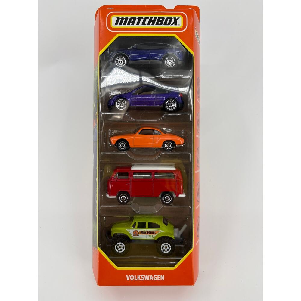 Matchbox Volkswagen 5 Pack. EV4, Golf GTi Karmann Gia, T2 Bus, Beetle 4x4